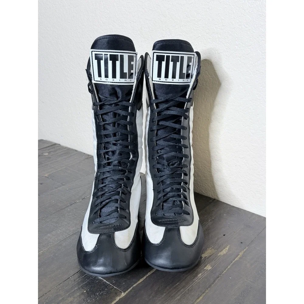 TITLE Boxing Hi-Top Speed-Flex Encore Boxing Shoes White Black Size 10 EU 44